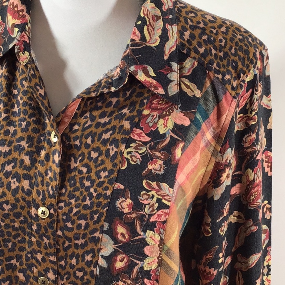 Soft Surroundings mixed pattern button tunic blouse S NWT - Picture 3 of 11